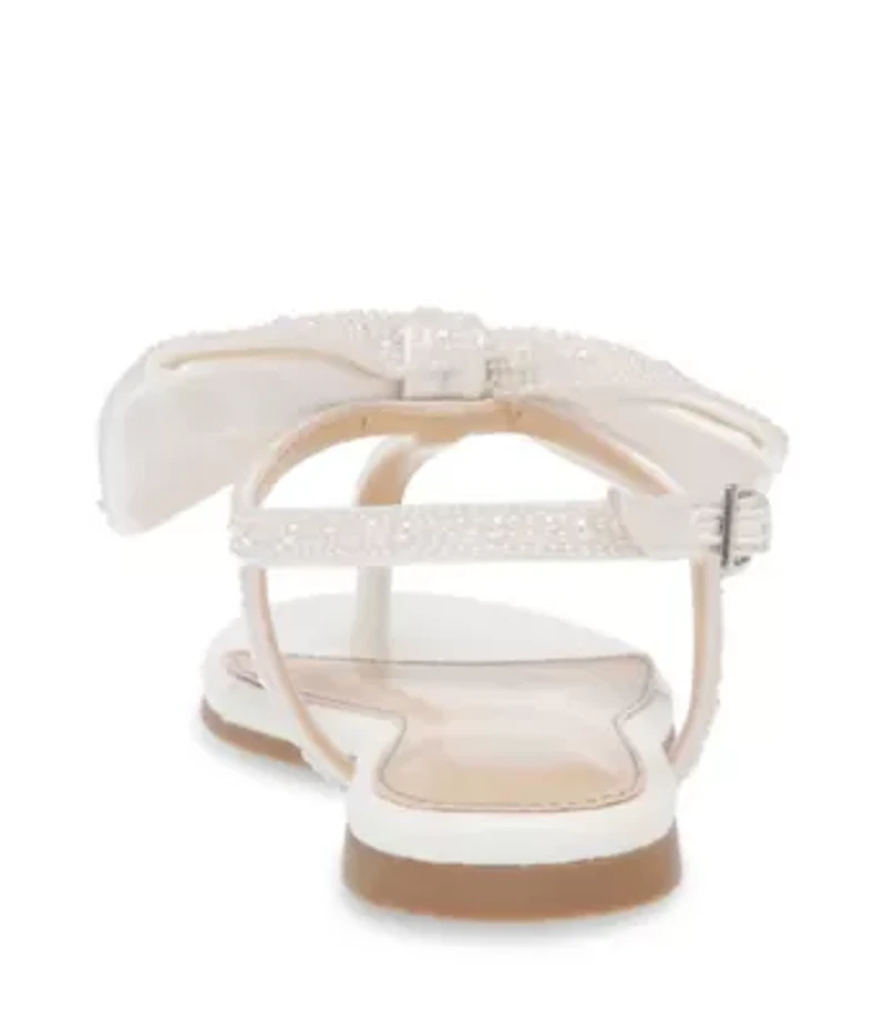 Big Kid Girls Sasha Rhinestone Bow T-Sandals