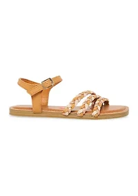 Youth Girls Braided Vamp Sandals