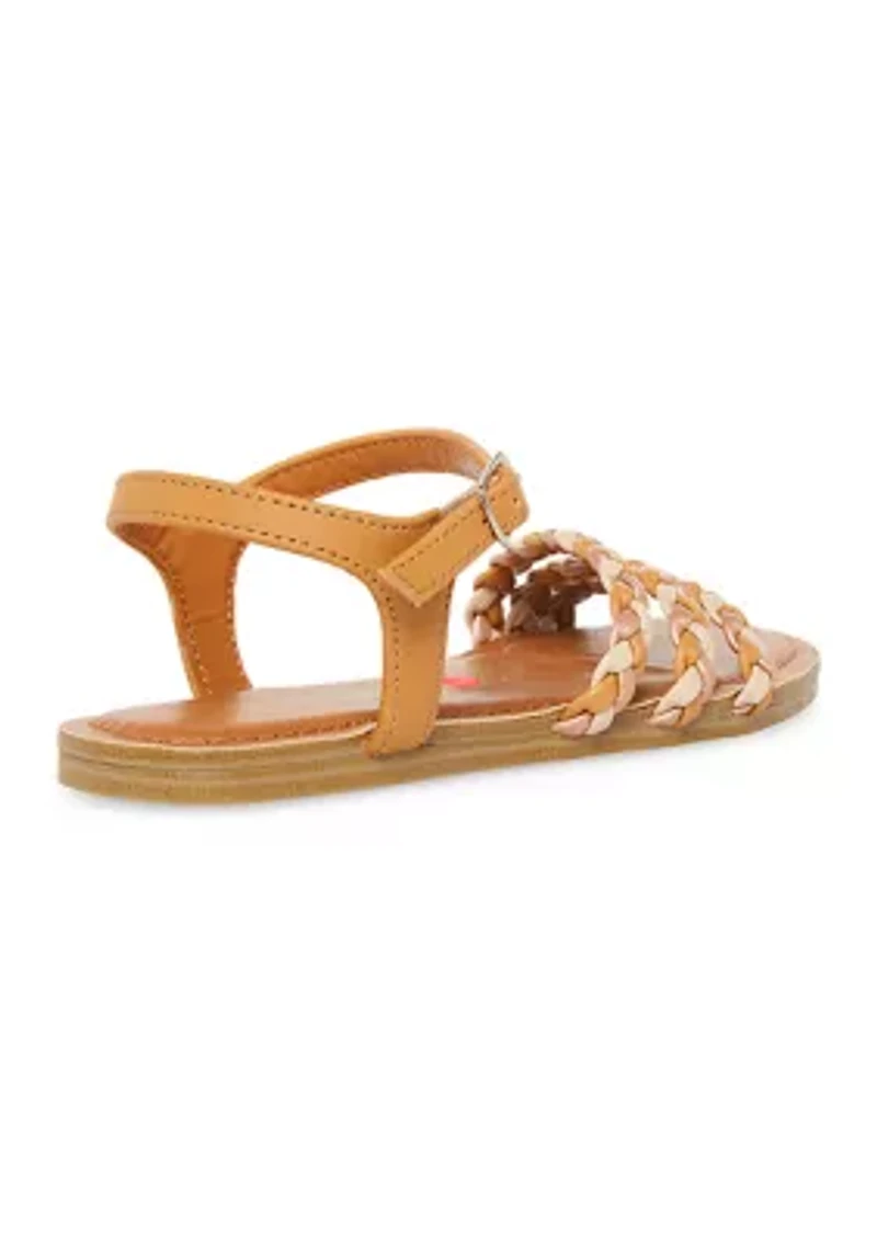 Youth Girls Braided Vamp Sandals