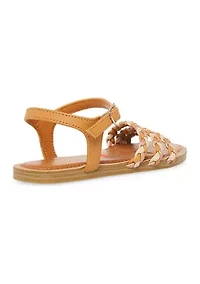 Youth Girls Braided Vamp Sandals