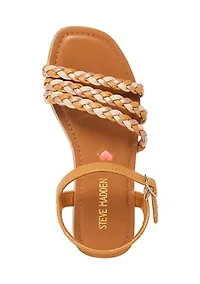 Youth Girls Braided Vamp Sandals