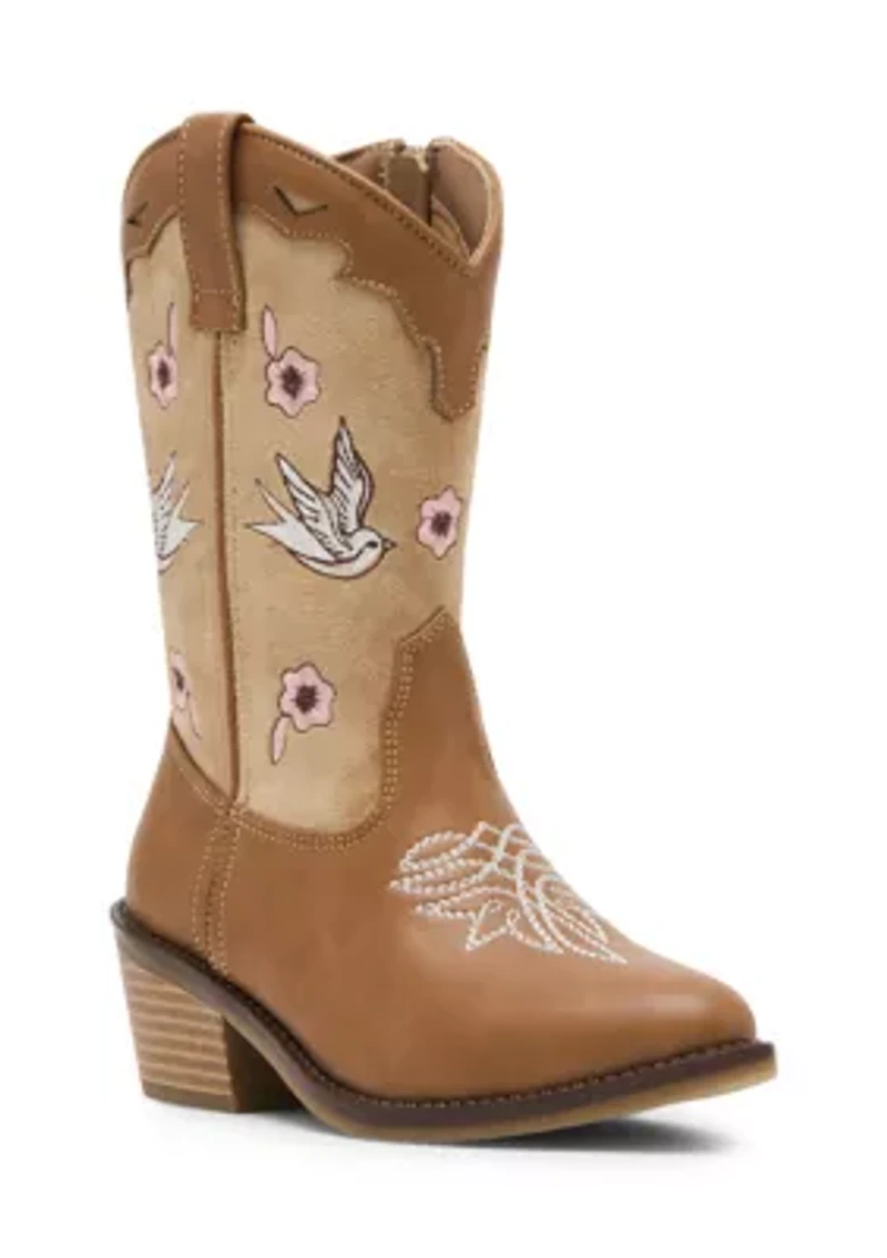 Big Kid Girls Nectar Embroidered Western Boots