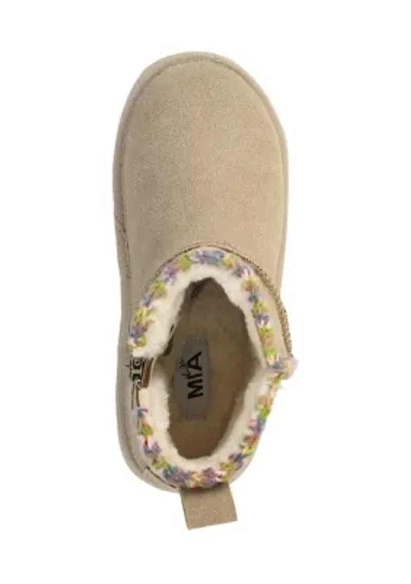 Girls 7-16 Whipstitch Cozy Booties