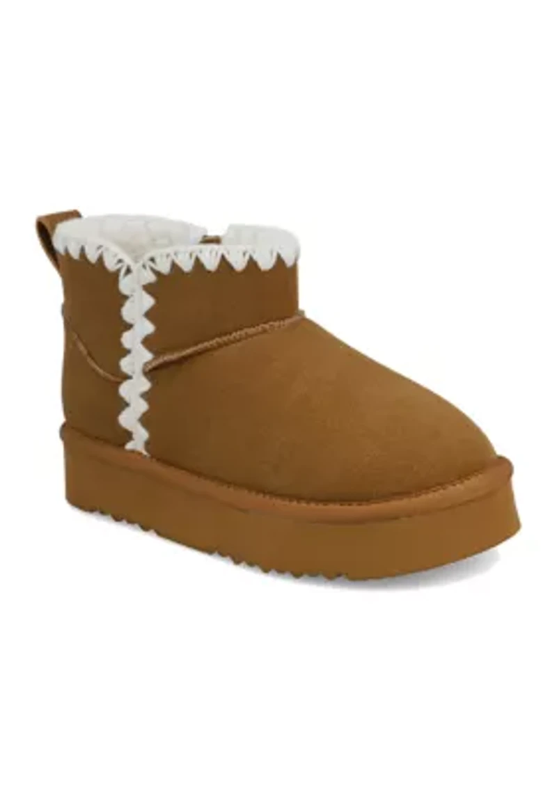 Big Kid Girls Whipstitch Cozy Boots
