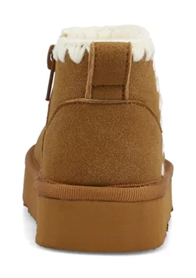 Big Kid Girls Whipstitch Cozy Boots