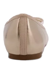 Youth Girls Metallic Bow Flats