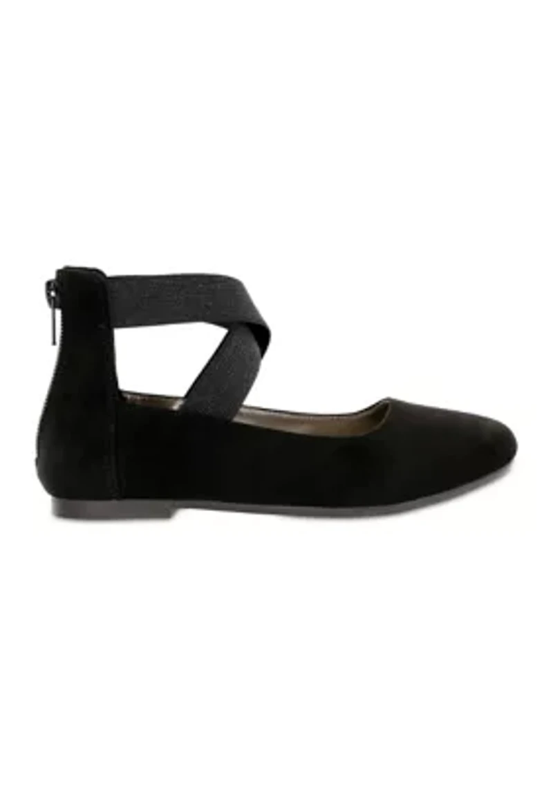 Big Kid Girls Crossband Ankle Flats