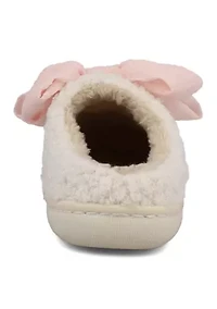 Big Kid Girls Bow Scuff Slippers