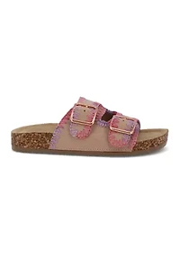Big Kid Girls Little Bleu Whipstitch Footbed Sandals