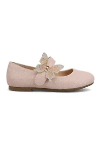 Big Kid Girls Butterfly Glitter Flats