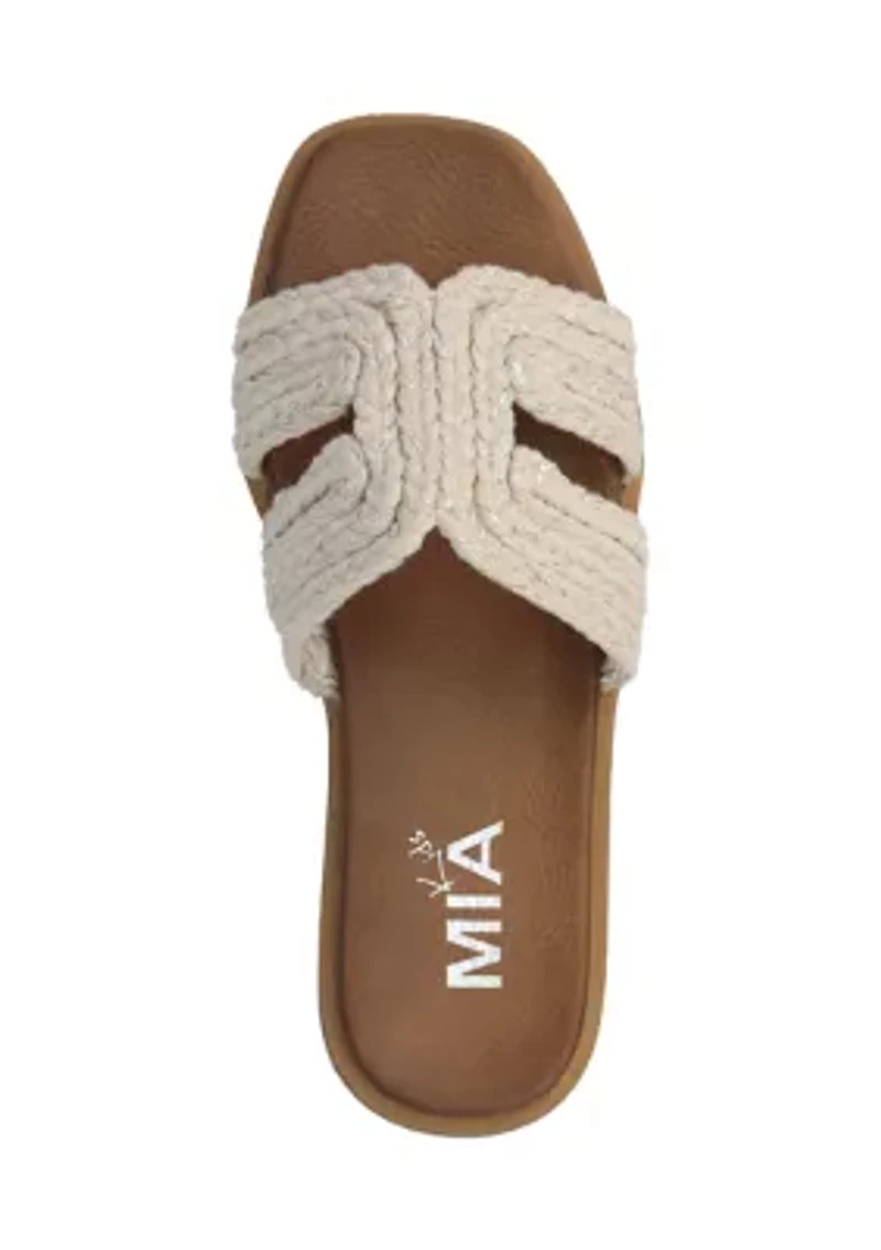 Big Kid Girls Little Poe Natural Braided Slide Sandals