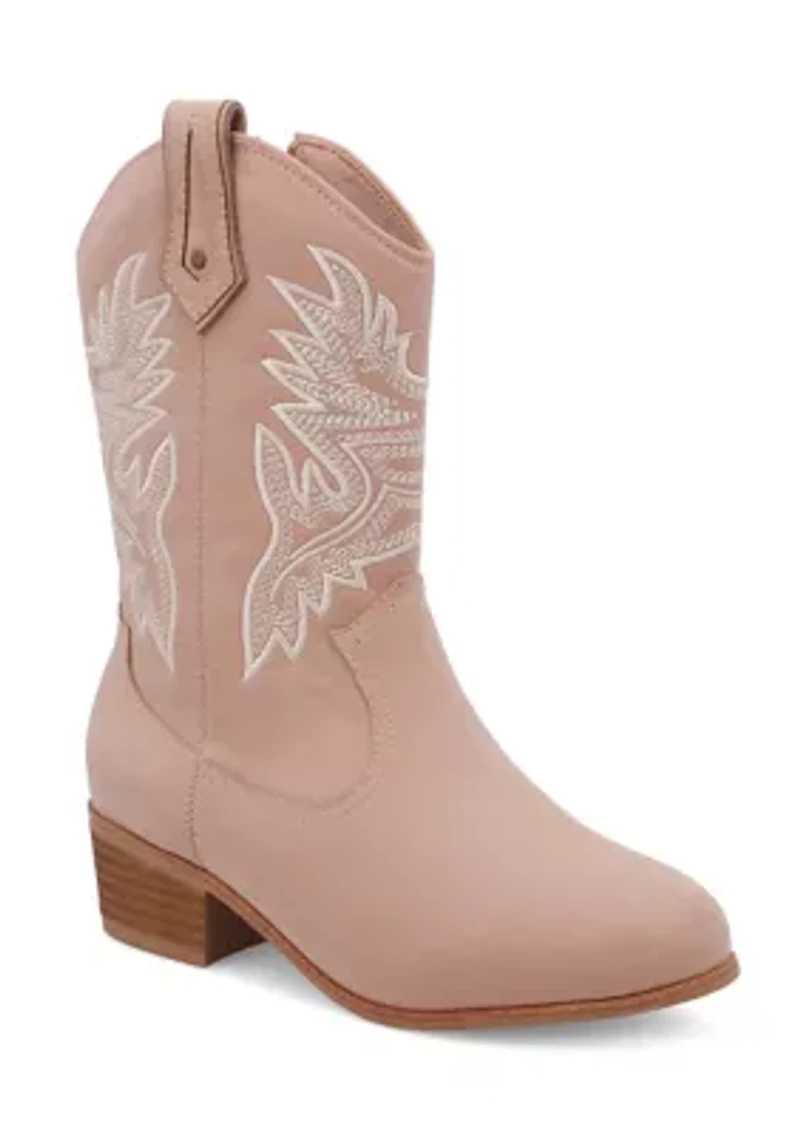 Youth Girls Tall Western Contrast Stitch Boots