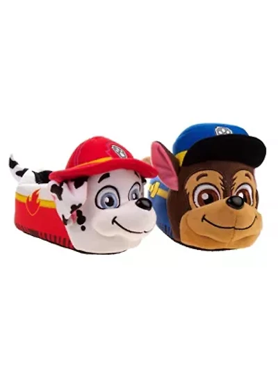Nickelodeon Paw Patrol Marshall and Chase 3D Toddler Boys' Dual Sizes Slippers