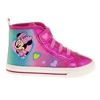 Minnie Mouse Toddler Girls' Hi-Top Canvas Sneakers