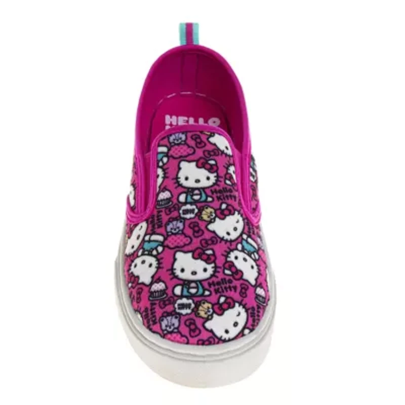 Hello Kitty Little Kids Girls Slip On Canvas Sneakers