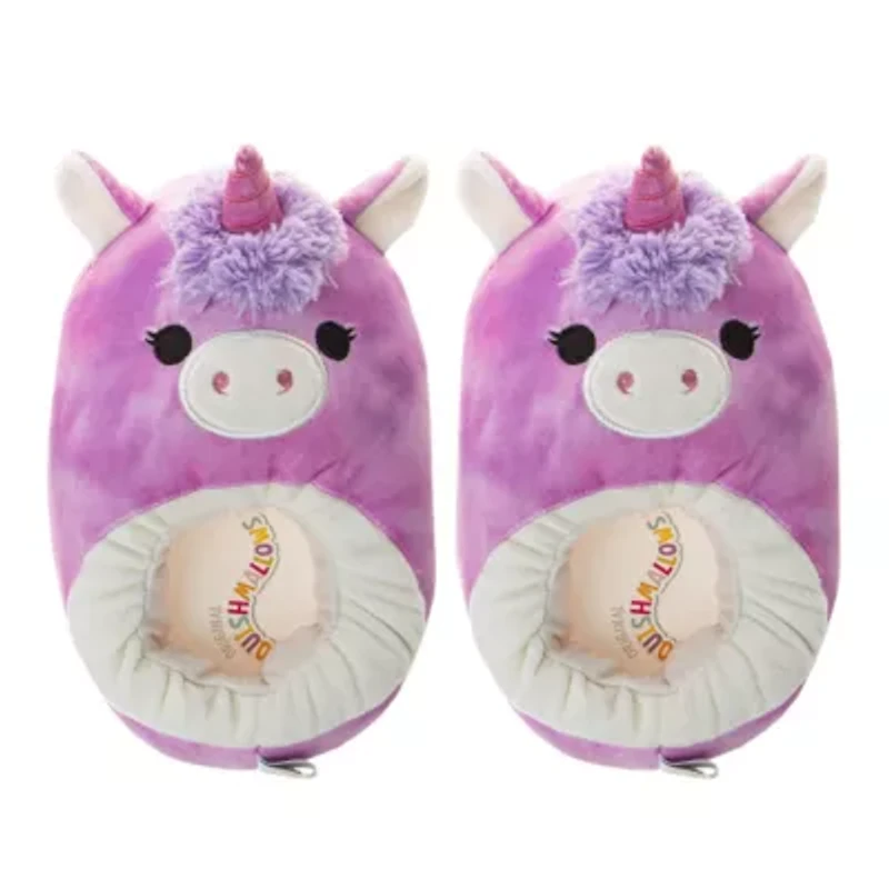 Squishmallow Lola the Unicorn  Dual Sizes Girls' Slippers. (Little Kids)
