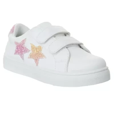 Kensie Girl Hook and Loop Girls Glittery Casual Sneakers. (Little Kids/Toddlers)