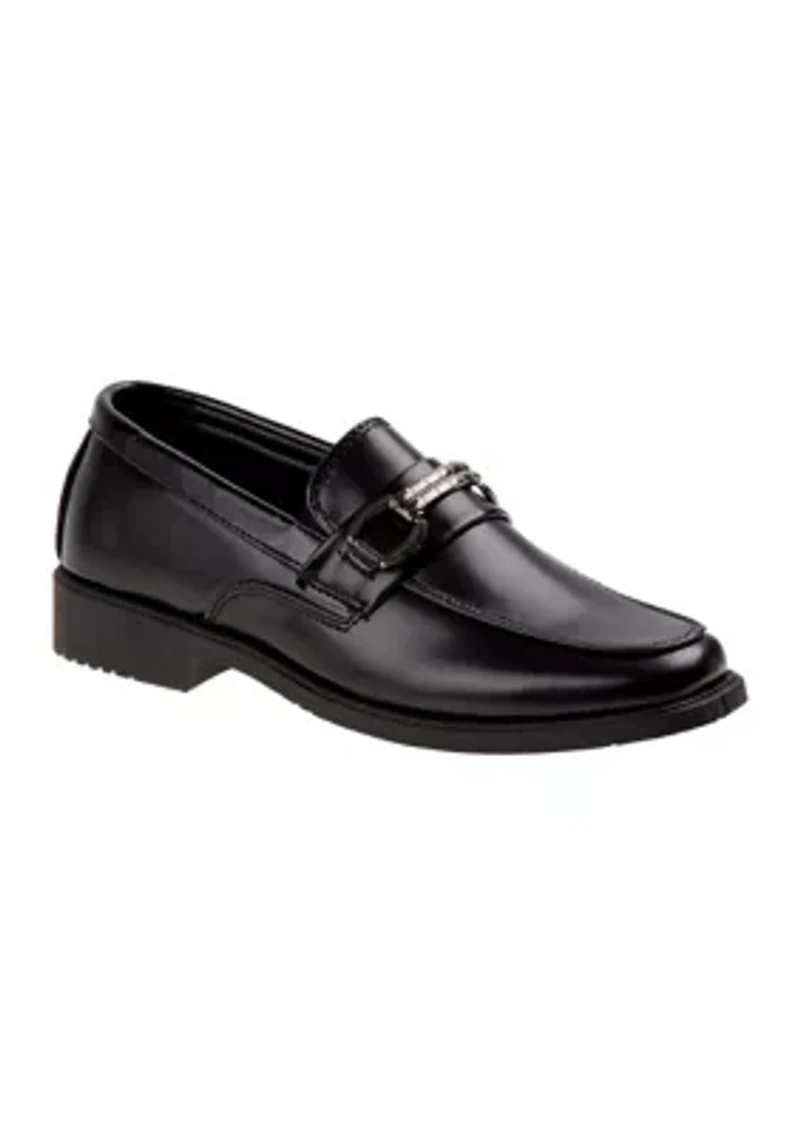 Josmo Boys Slip on dress shoes w/ metal accent