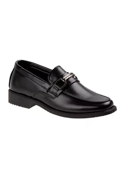 Josmo Boys Slip on dress shoes w/ metal accent