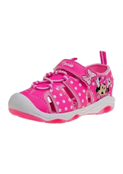 Girls Minnie Mouse hook and loop closed toe sport sandals