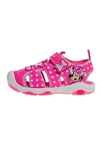 Girls Minnie Mouse hook and loop closed toe sport sandals