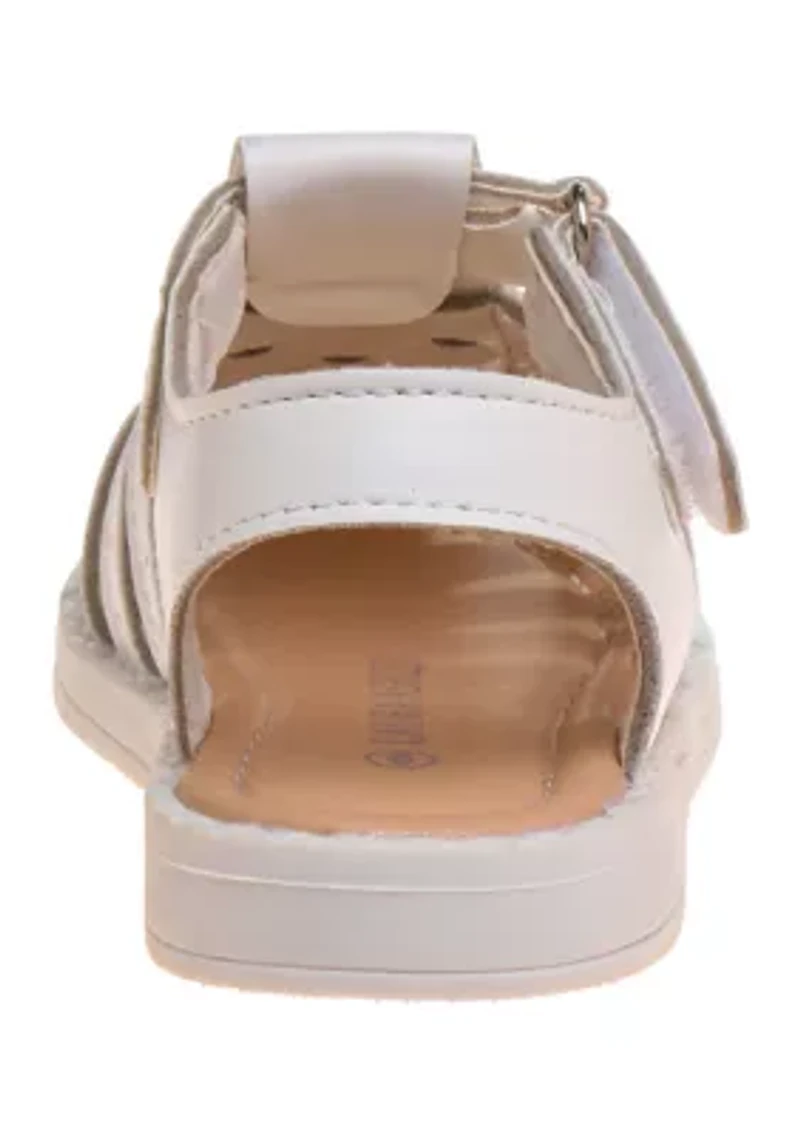 Flower Detail Closed Toe Toddler Girl Sandals