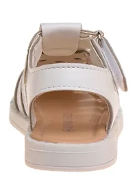 Flower Detail Closed Toe Toddler Girl Sandals