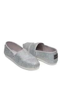 Girls Silver Iridescent Glimmer Shoes