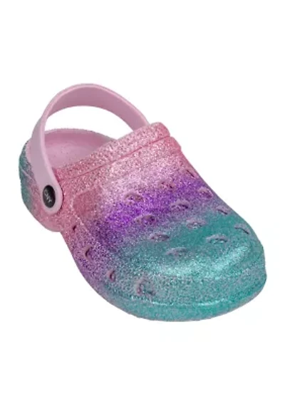 Youth Girls Glitter Ombré Clogs