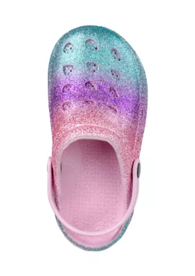 Youth Girls Glitter Ombré Clogs