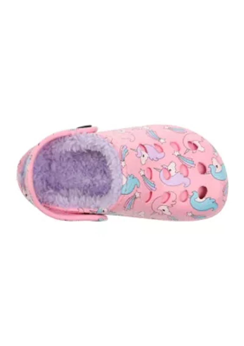 Toddler Girls Unicorn Lined Clogs