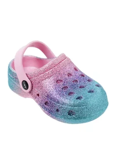 Toddler Girls Ombré Glitter Clogs