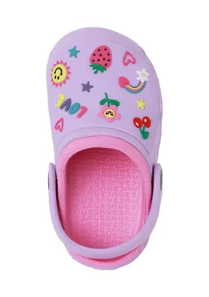 Little Kid Girls Charm Clogs