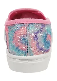 Toddler Girls Tie Dye Glitter Slip On Sneakers