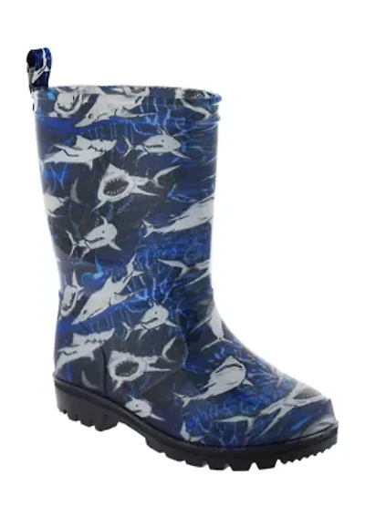 Youth Boys Underwater Sharks Rainboots