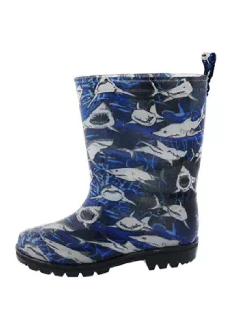 Youth Boys Underwater Sharks Rainboots