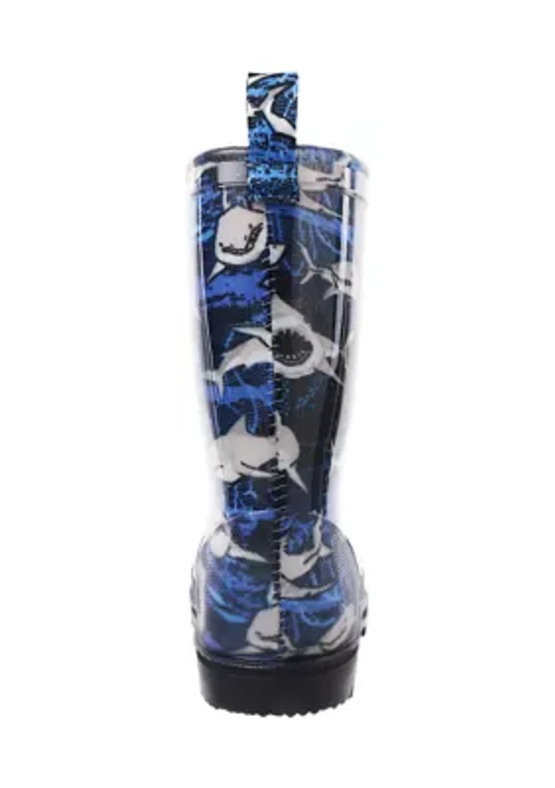 Youth Boys Underwater Sharks Rainboots