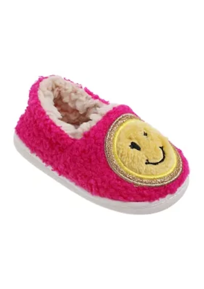 Toddler Girls Smiley Face Slippers