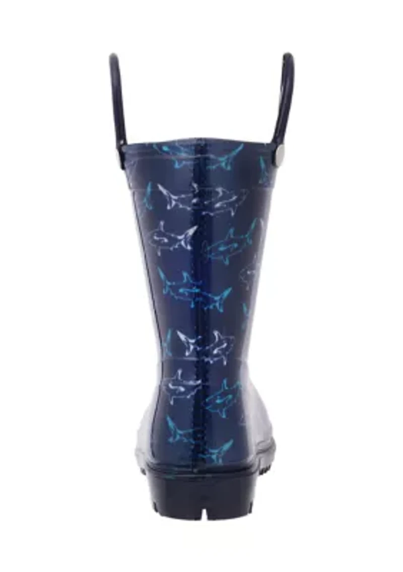 Little Kid Boys Shark Print Rainboots
