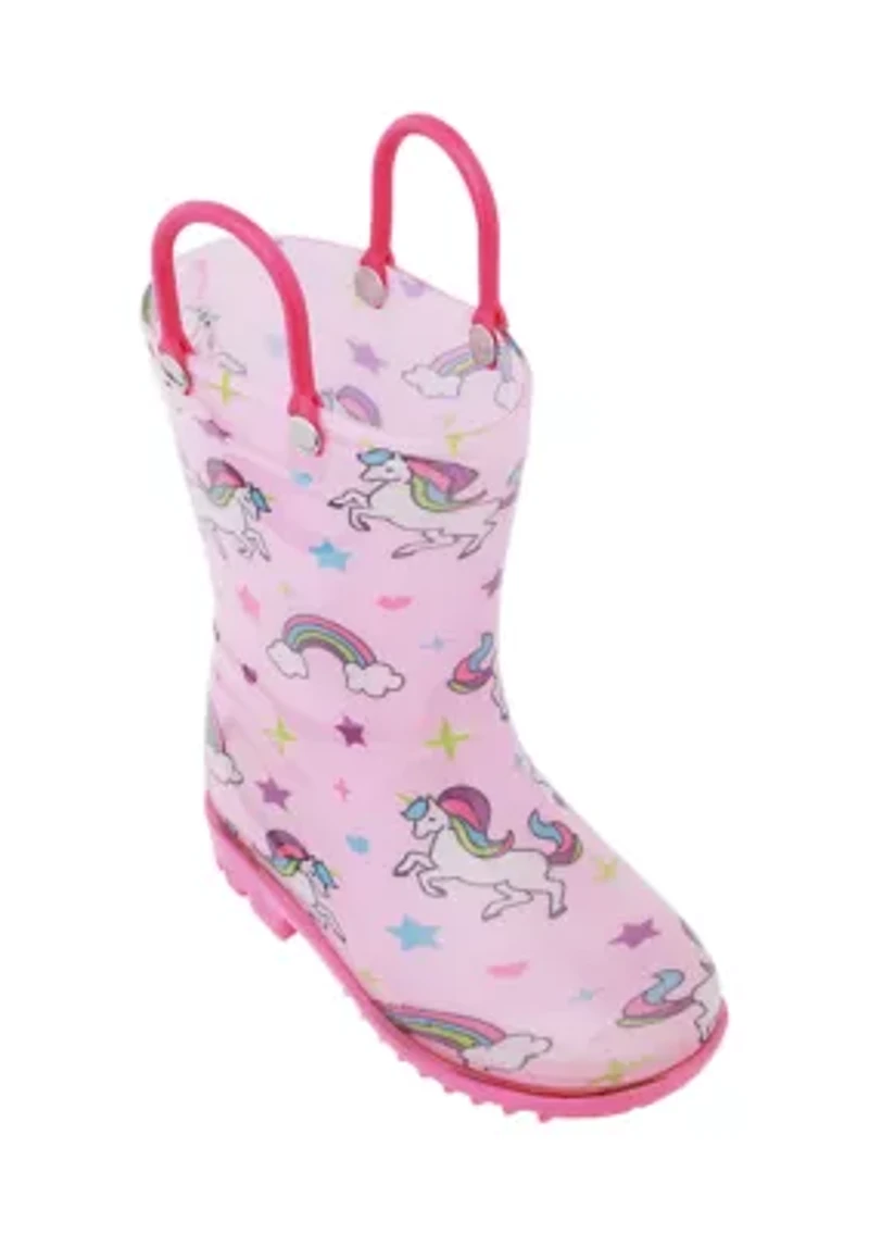 Little Kid Girls Unicorn Print Rainboots