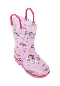 Little Kid Girls Unicorn Print Rainboots