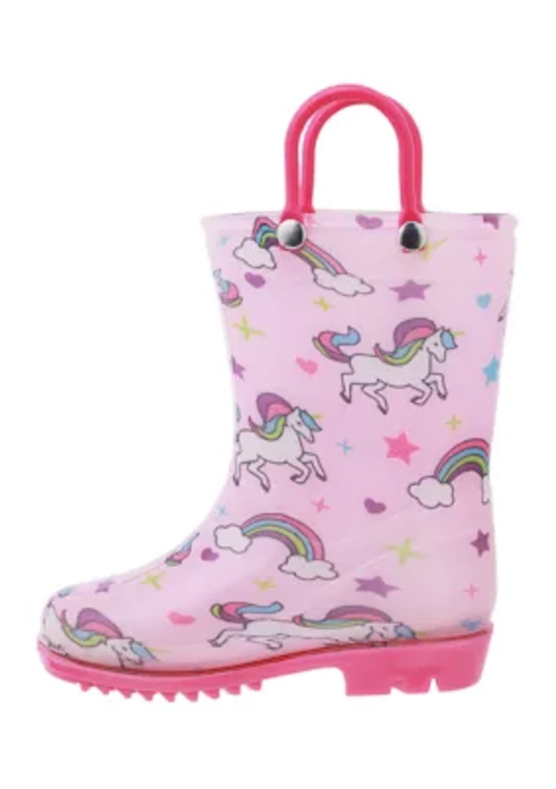 Little Kid Girls Unicorn Print Rainboots