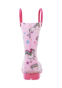 Little Kid Girls Unicorn Print Rainboots