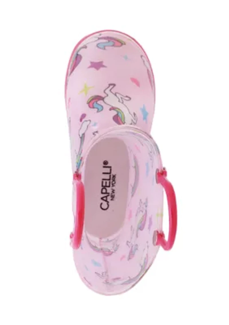 Little Kid Girls Unicorn Print Rainboots