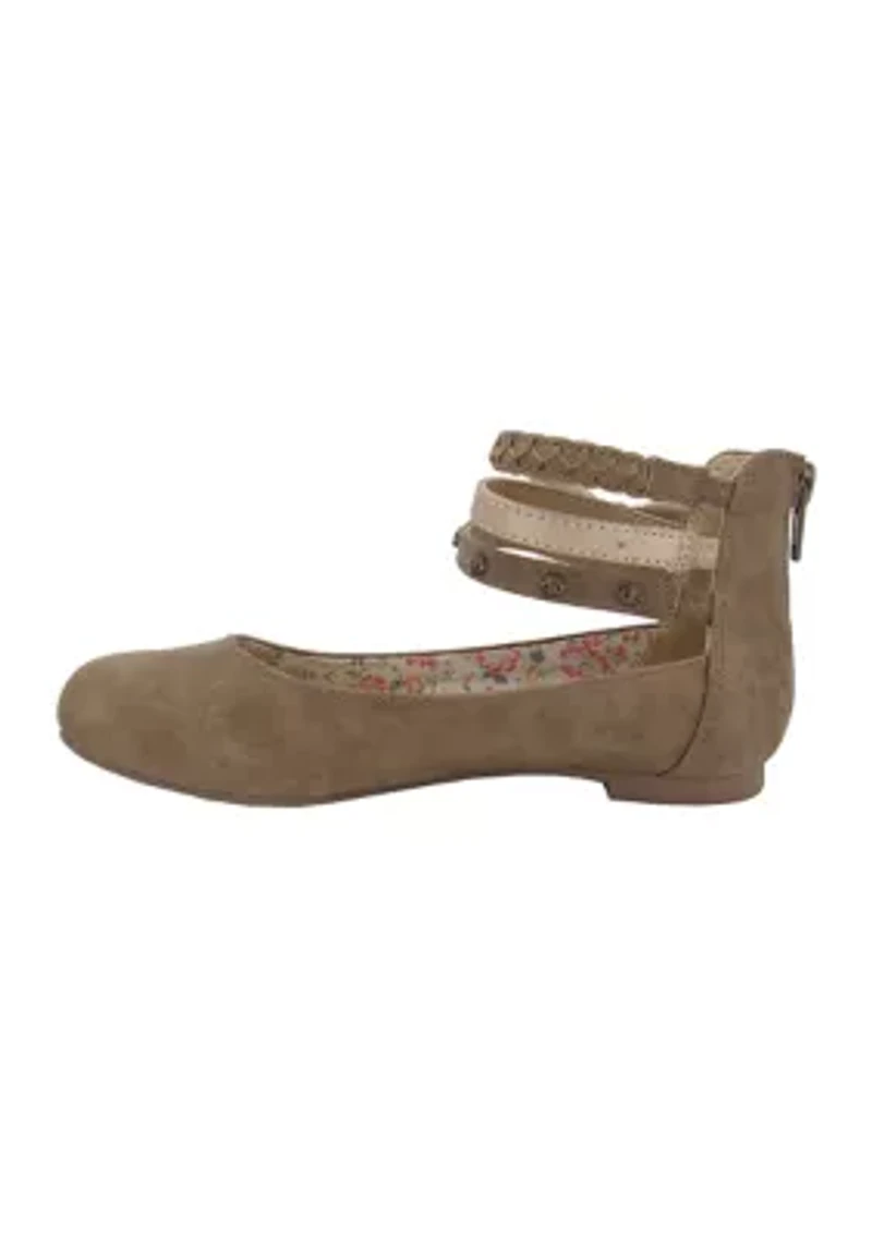 Youth Girls Merrily Ankle Strap Flats