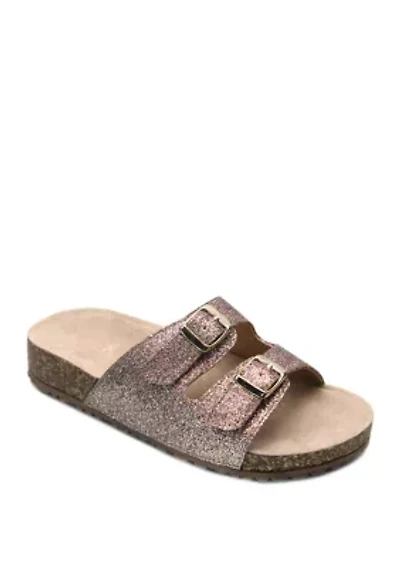 Youth Girls Caitee Glitter Footbed Sandals