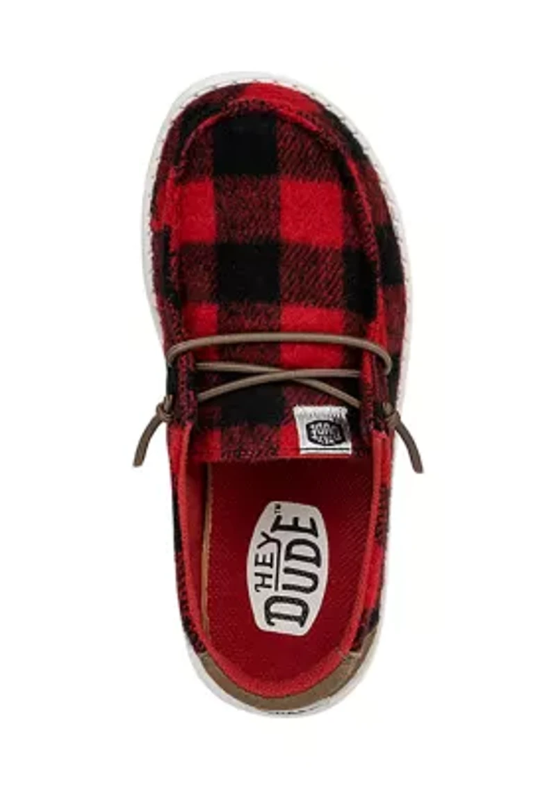 Youth Girls Wendy Buffalo Plaid Sneaker Loafers