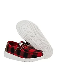 Youth Girls Wendy Buffalo Plaid Sneaker Loafers