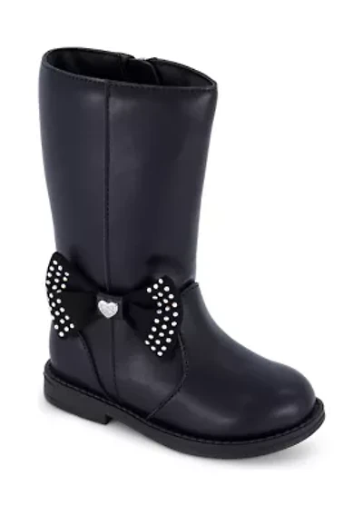 Toddler Girls Evie Bow Moto Boots