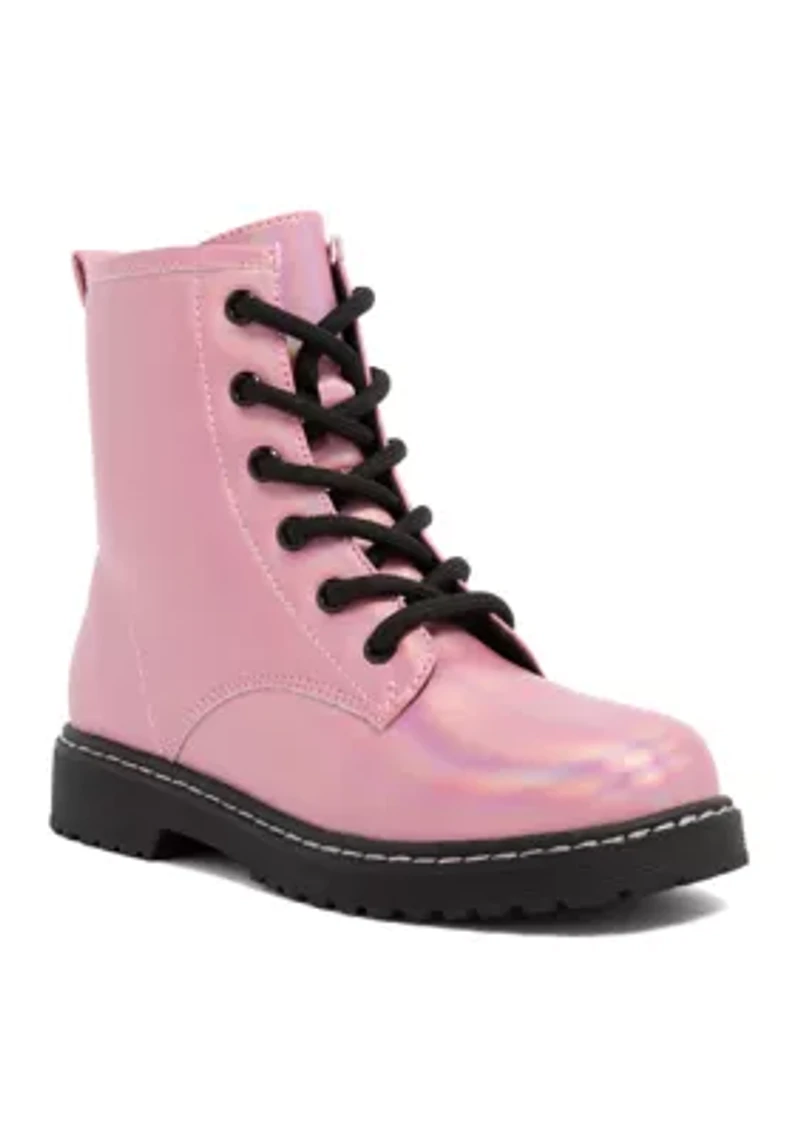 Big Kid Girls Chloe Shimmer Combat Boots